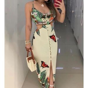 Spaghetti Strap Butterfly Dress